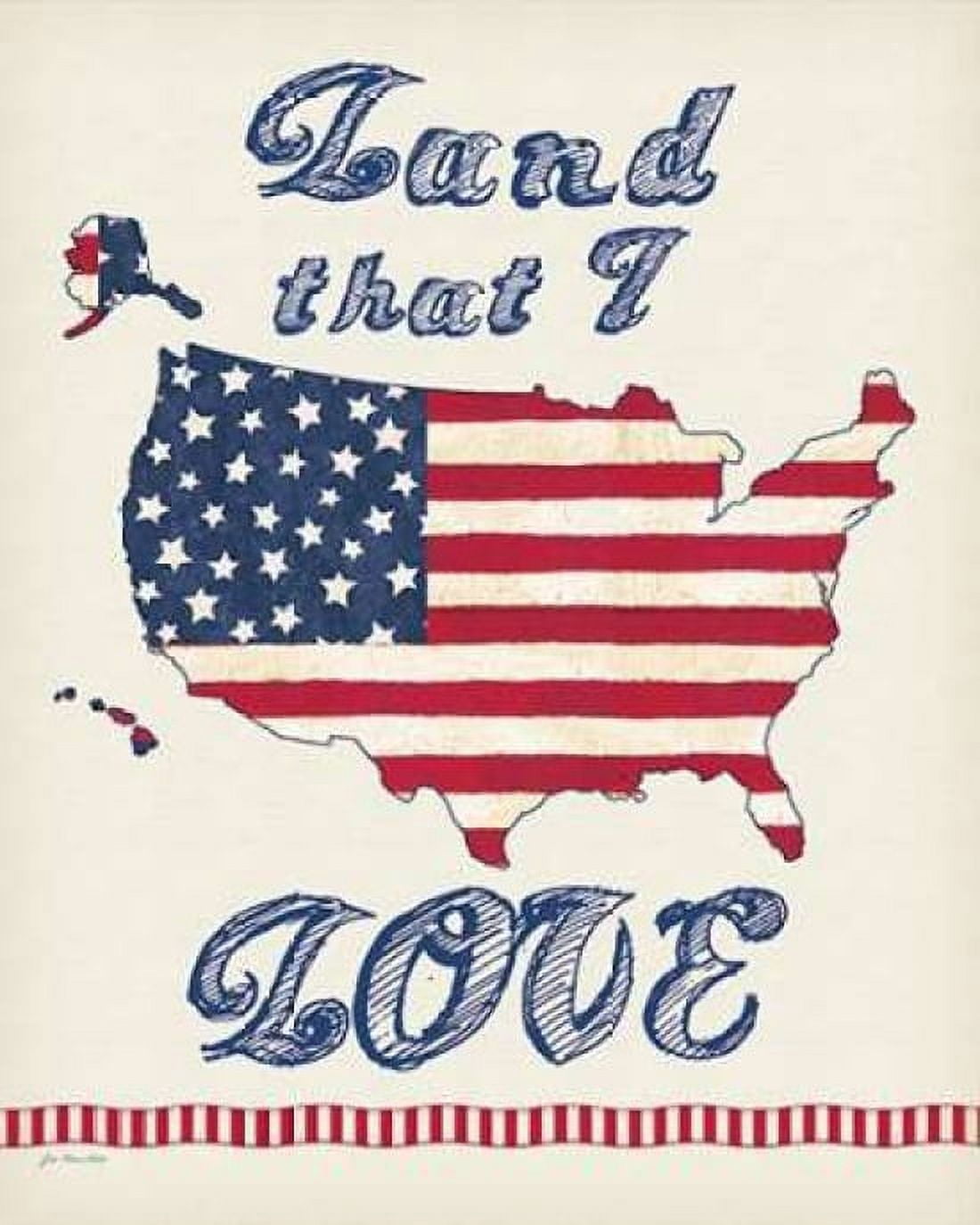 Posterazzi Flag Land I Love Canvas Art - Jo Moulton (24 x 30)