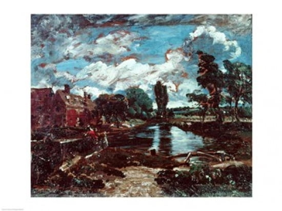 Posterazzi Flatford Mill from a Lock on the Stour c1811 Canvas Art - John Constable (36 x 24)