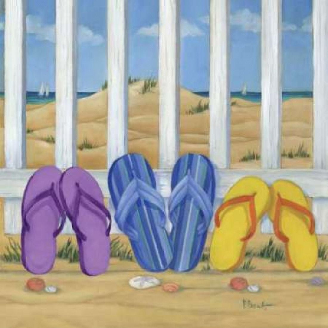 Posterazzi Flip Flop Beach II Canvas Art - Paul Brent (24 x 24)