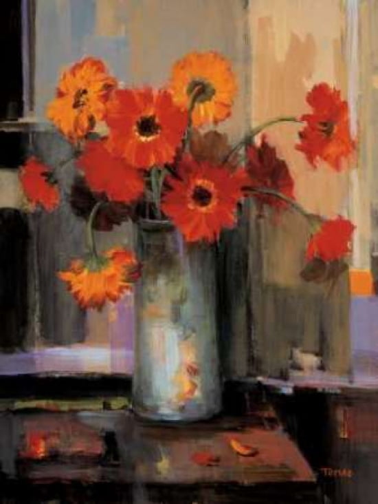 Posterazzi Floral Sunset Canvas Art - Jennie Tomao (18 x 24)