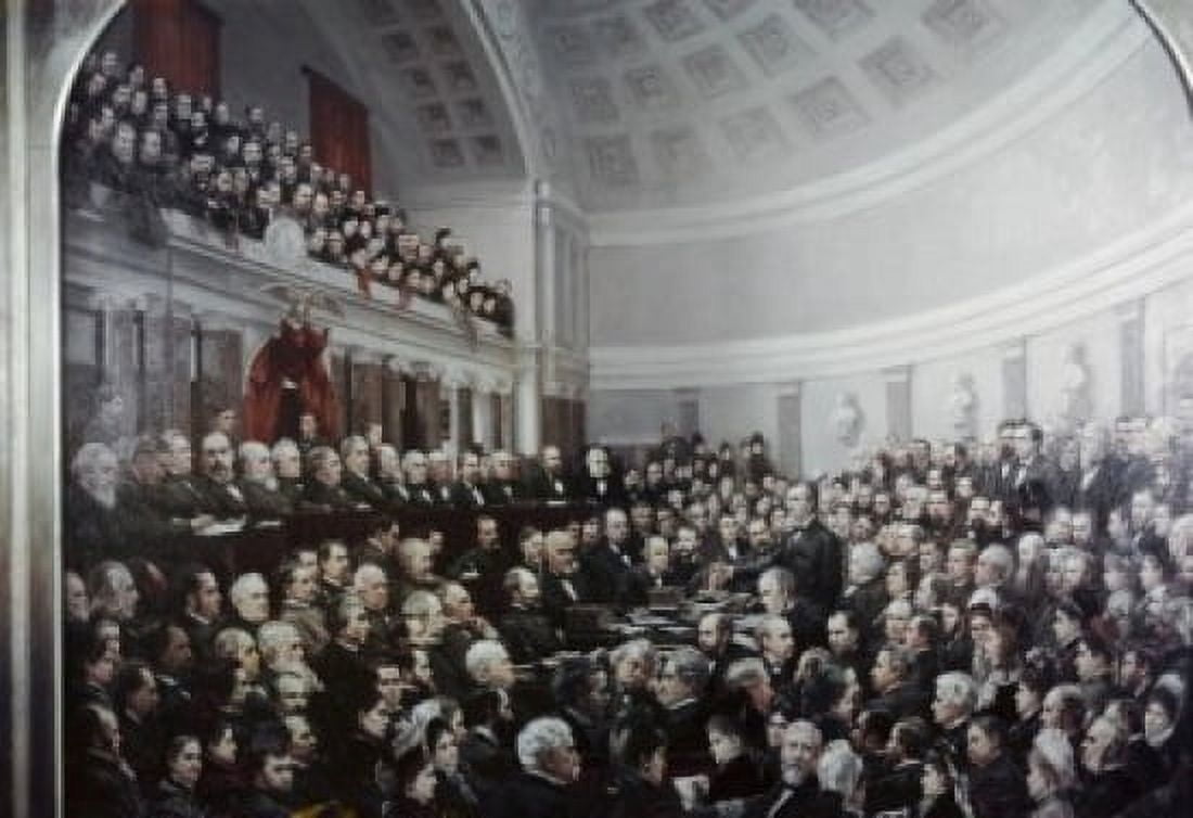 Posterazzi Florida Case Before Electorial Commission in Senate Chamber Cornelia A Fassett (1831-1898 American) Canvas Art - Cornelia A Fassett (24 x 36)