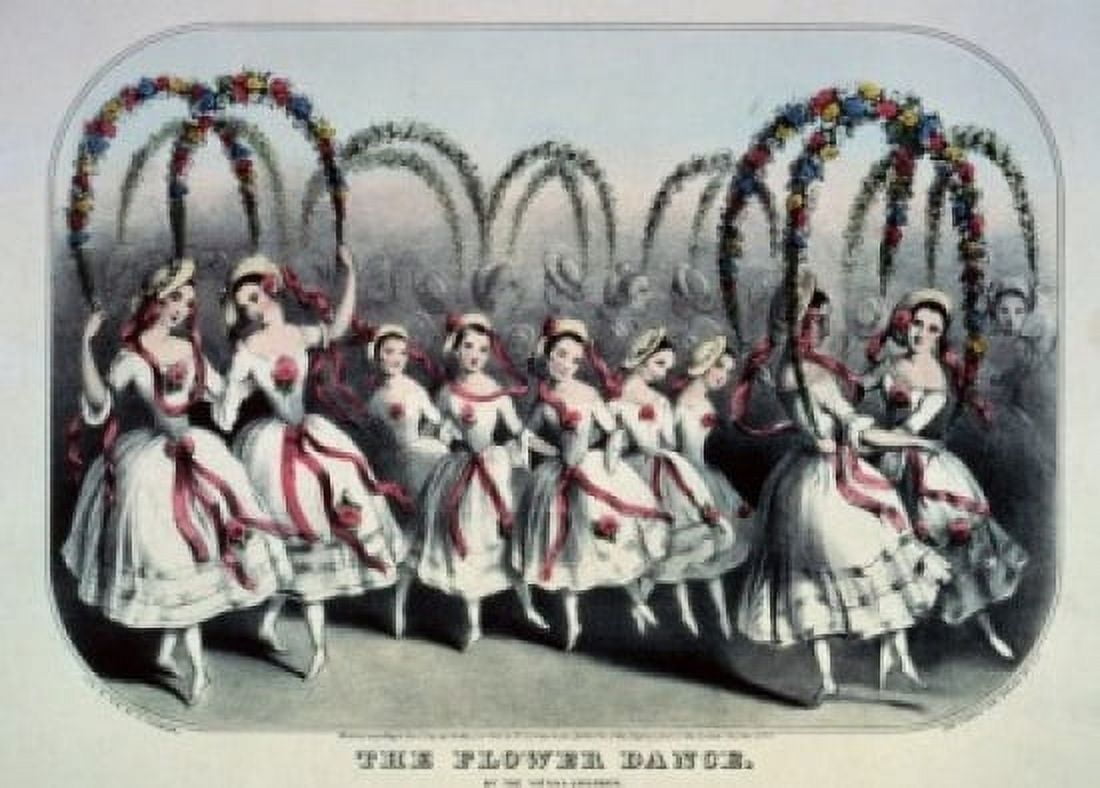 Posterazzi The Flower Dance 1846 Currier and Ives (a1857-1907American) Color Lithograph Library of Congress Washington DC Canvas Art - Currier and Ives (24 x 36)