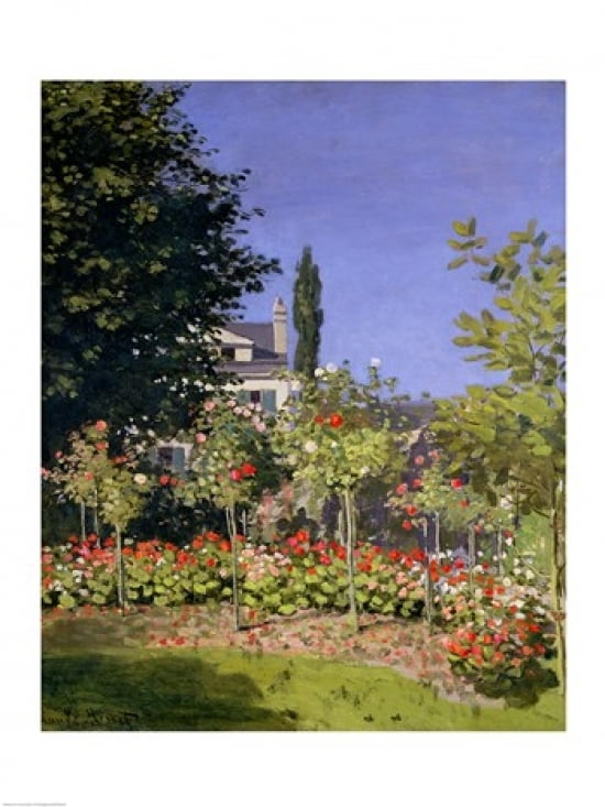 Posterazzi Flowering Garden at Sainte-Adresse c1866 Canvas Art - Claude Monet (24 x 36)
