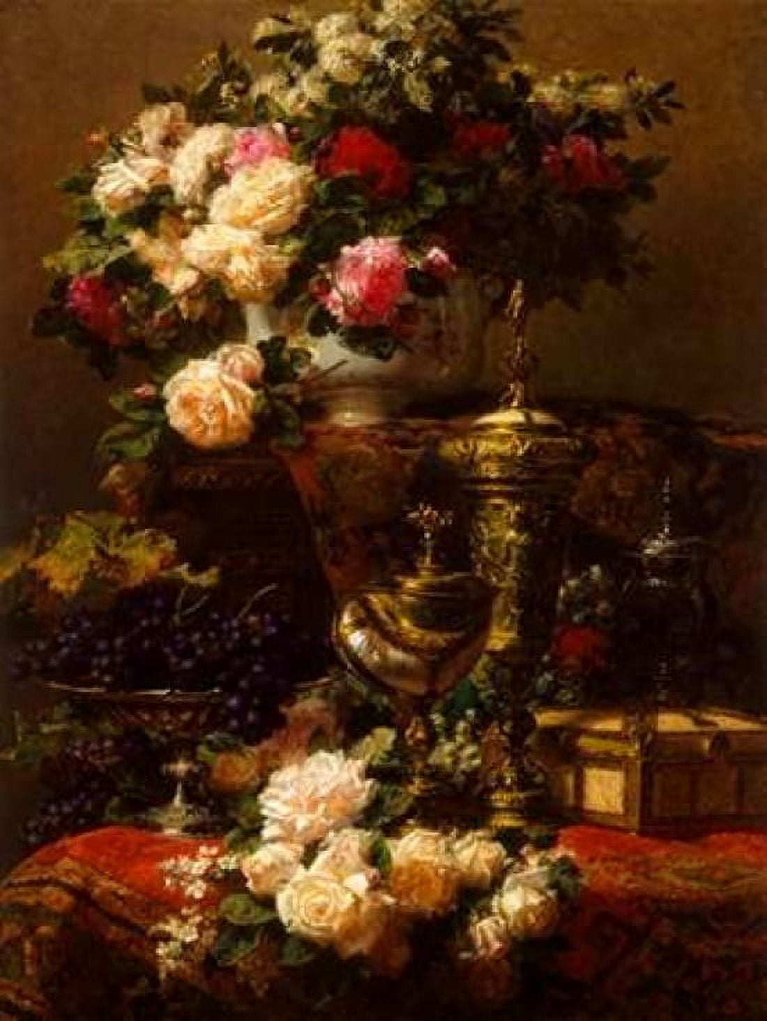 Posterazzi Flowers and fruit Canvas Art - Jean-Baptiste Robie (22 x 28)
