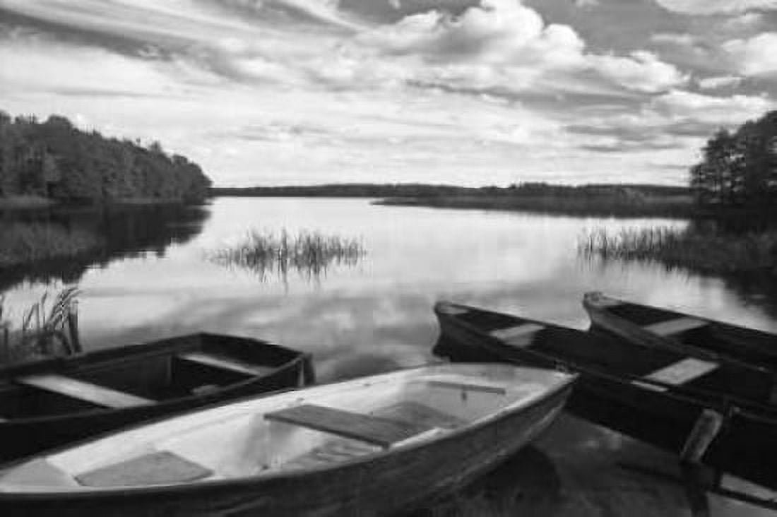 Posterazzi Four Boats at Sunset Canvas Art - Monte Nagler (24 x 36)