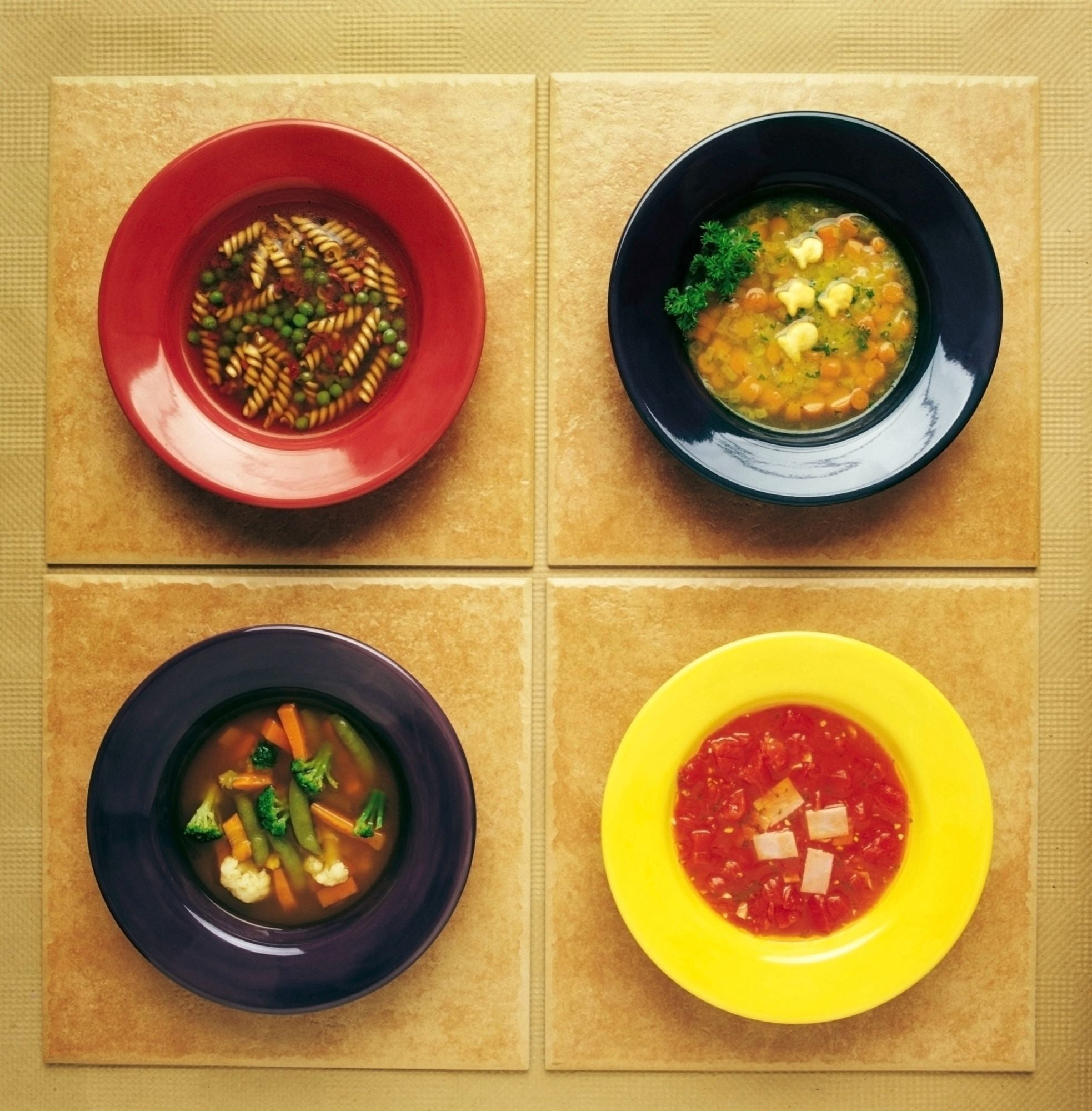 Posterazzi Four Plates Of Different Foods Canvas Art - Ron Nickel Design Pics (24 x 24)