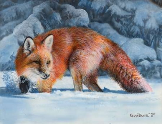 Posterazzi Fox at the Pines Canvas Art - Kevin Daniel (22 x 28)