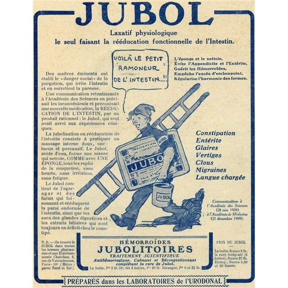 Posterazzi  French Advertisement C.1916 for Jubola Laxative Poster Print - 26 x 34