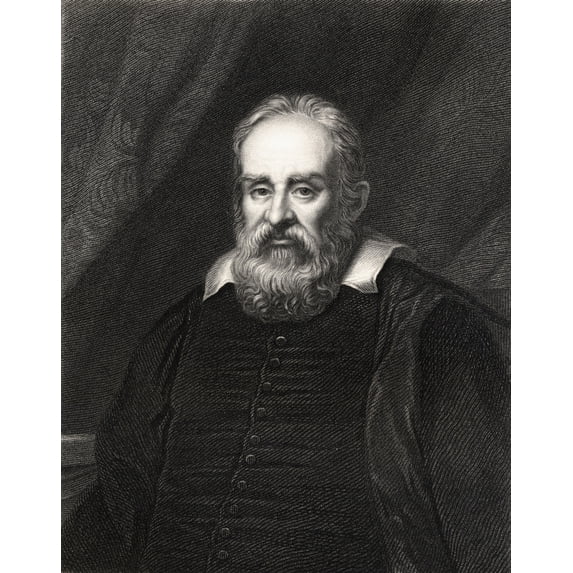 Posterazzi DPI1858568LARGE Galileo Galilei 1564-1642 Italian Mathematician Astronomer & Physicist From The Book Gallery of Portraits Published Poster Print, Large - 26 x 34