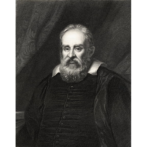 Posterazzi DPI1858568LARGE Galileo Galilei 1564-1642 Italian Mathematician Astronomer & Physicist From The Book Gallery of Portraits Published Poster Print, Large - 26 x 34