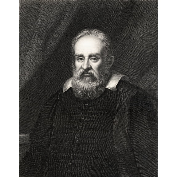 Posterazzi DPI1858568 Galileo Galilei 1564-1642 Italian Mathematician Astronomer & Physicist From The Book Gallery of Portraits Published Poster Print, 13 x 17