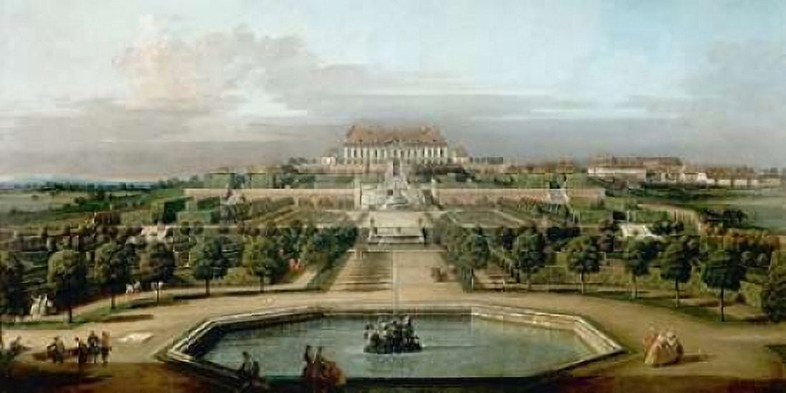 Posterazzi Gardenview of the Kaisers Summer Palace Canvas Art - Bernardo Bellotto (24 x 48)