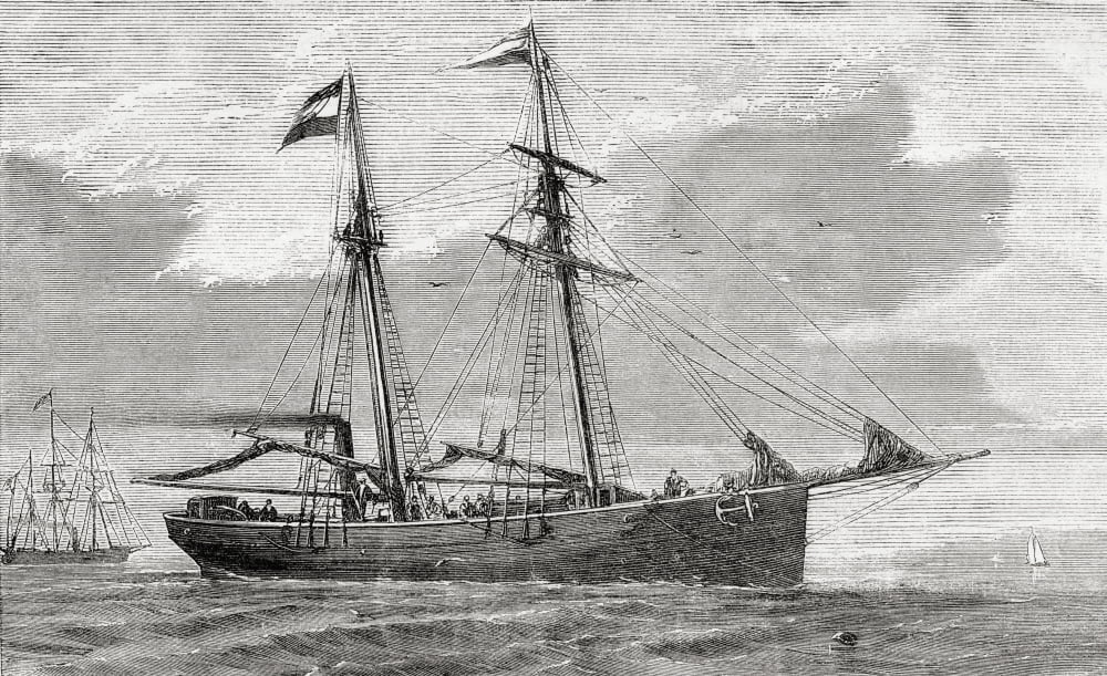 Posterazzi The Germania Part Of The Convoy Which Went On The Second German North Polar Expedition In 1869 From El Mundo En La Mano Published 1875 Canvas Art - Ken Welsh Design Pics (36 x 22)
