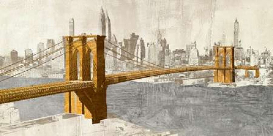 Posterazzi Gilded Brooklyn Bridge Canvas Art - Joannoo (24 x 48)