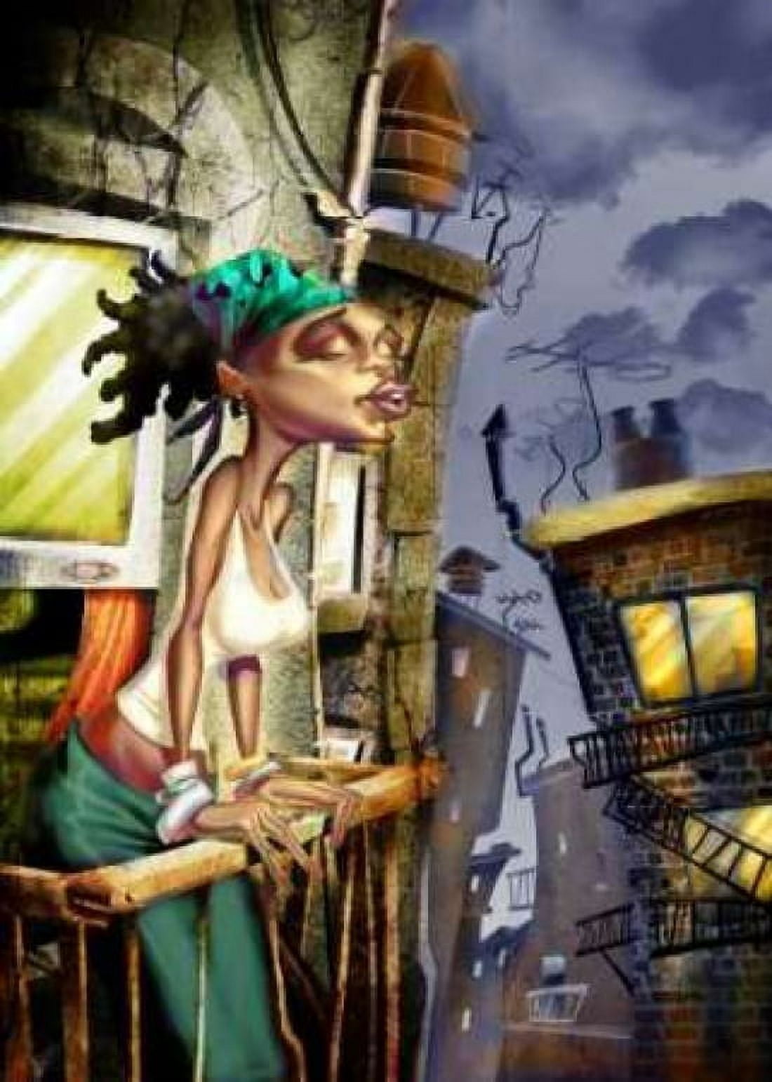 Posterazzi Girl on the Balcony -2 Canvas Art - A - Perez Alvez (18 x 24)