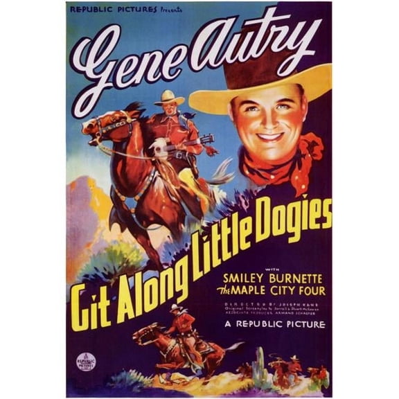 Posterazzi  Git Along Little Dogiesgit Along Little Dogies Movie Poster - 27 x 40 in.