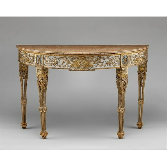 Posterazzi Giuseppe Maria Bonzanigo Console Table 18” x 24” Posters