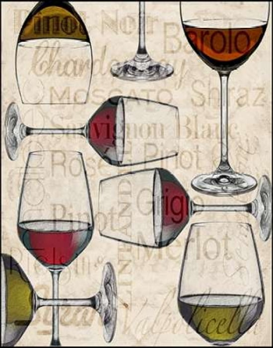 Posterazzi Glass of Wine Canvas Art - Lisa Wolk (24 x 24)