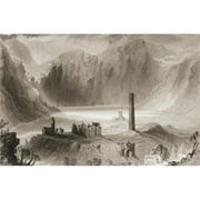 Posterazzi  Glendalough County Wicklow Ireland Drawn by Whbartlett Engraved by J T Willmore From the Scenery & Antiquitie Poster Print - 17 x 11