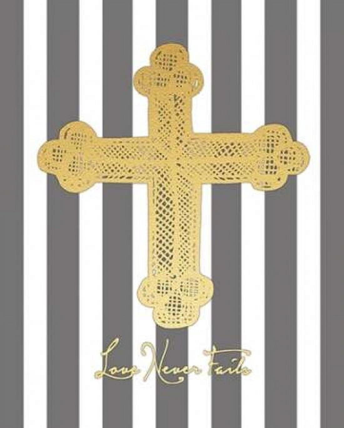 Posterazzi Gold Cross with Gray Stripes Canvas Art - Jo Moulton (24 x 30)