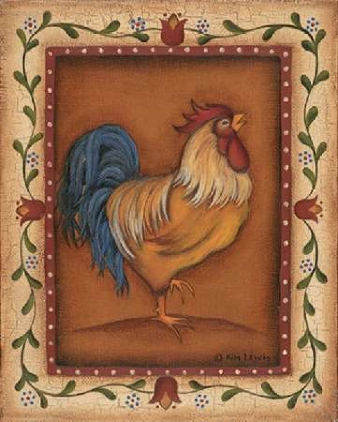 Posterazzi Gold Rooster Canvas Art - Kim Lewis (24 x 30)