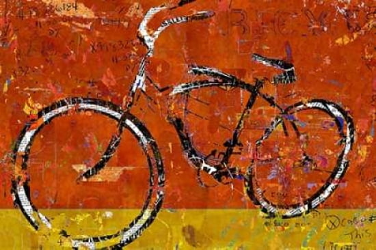 Posterazzi Gold and Orange Bike Canvas Art - Daryl Thetford (24 x 36)