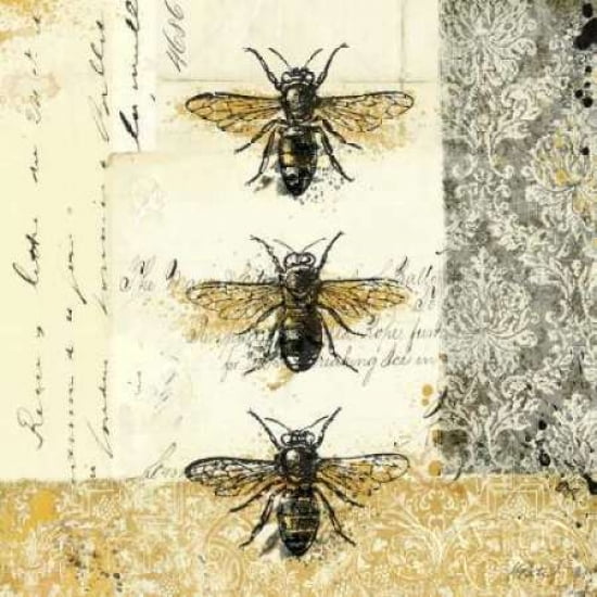 Posterazzi Golden Bees n Butterflies No 1 Canvas Art - Katie Pertiet (24 x 24)