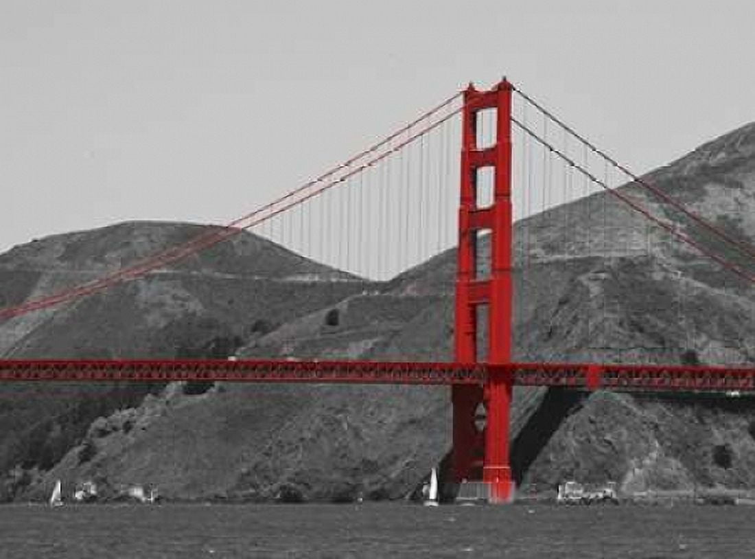 Posterazzi Golden Gate Bridge with Red Pop Border Canvas Art - Emily Navas (18 x 24)