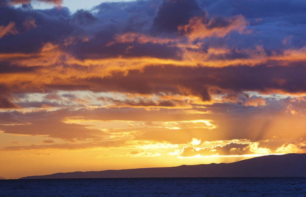 Posterazzi Golden Sunset Clouds Canvas Art - Design Pics Vibe Design Pics (34 x 22)