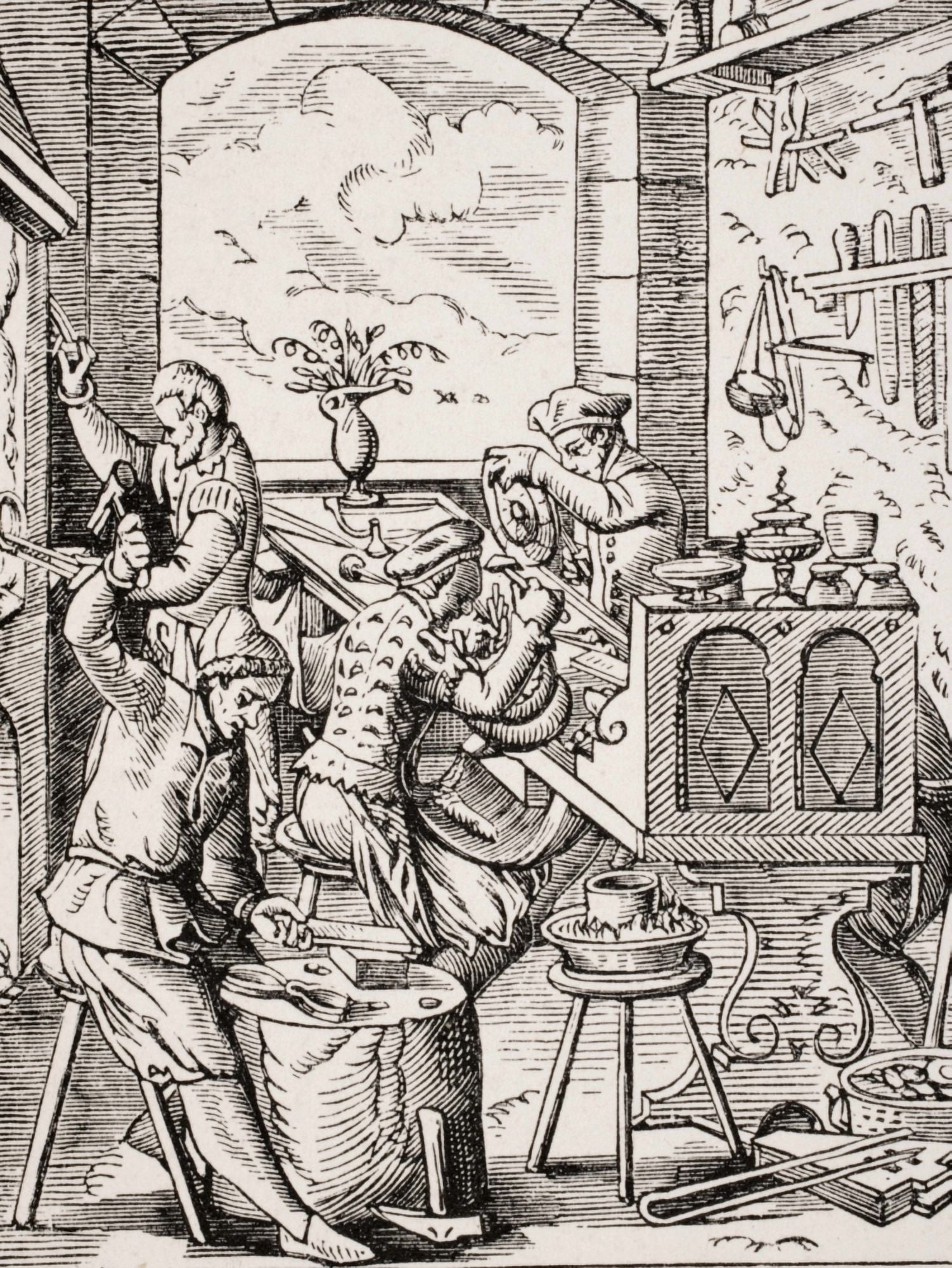 Posterazzi Goldsmith 19Th Century Reproduction Of 16Th Century Woodcut By Jost Amman Canvas Art - Ken Welsh Design Pics (24 x 32)