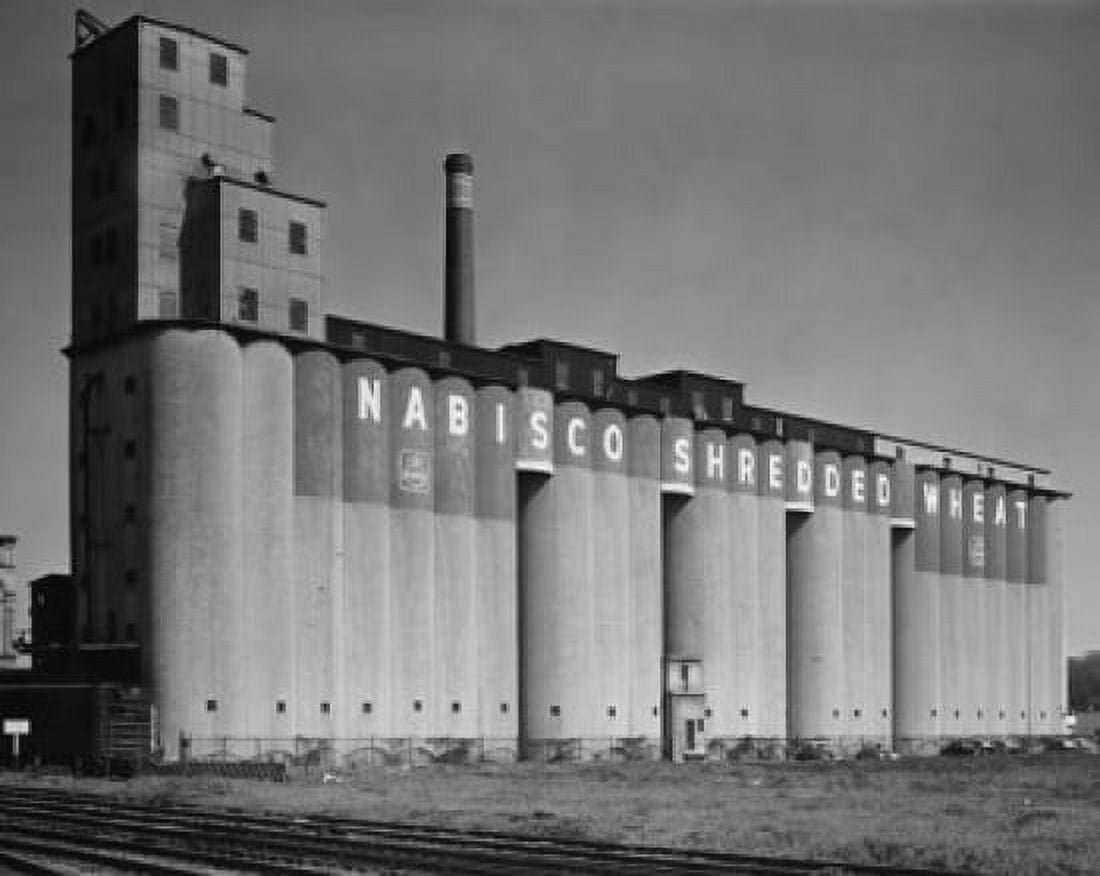 Posterazzi Grain elevator in a field Niagara Falls New York State USA Canvas Art - (24 x 36)