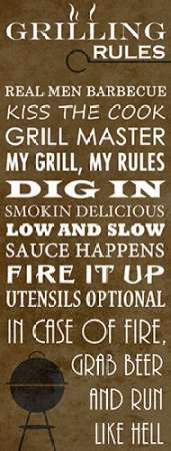 Posterazzi Grilling Rules Canvas Art - Anna Quach (24 x 48)