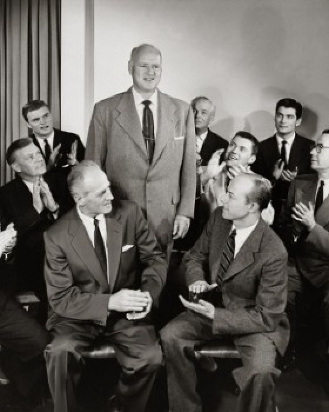 Posterazzi Group of businessmen applauding their colleague Canvas Art - (24 x 36)
