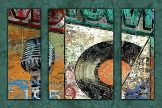 Posterazzi HITS TOWN 1959 - triptych Canvas Art - Eric Yang (12 x 18)