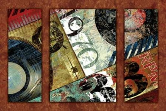 Posterazzi HITS TOWN 1970 - triptych Canvas Art - Eric Yang (12 x 18)