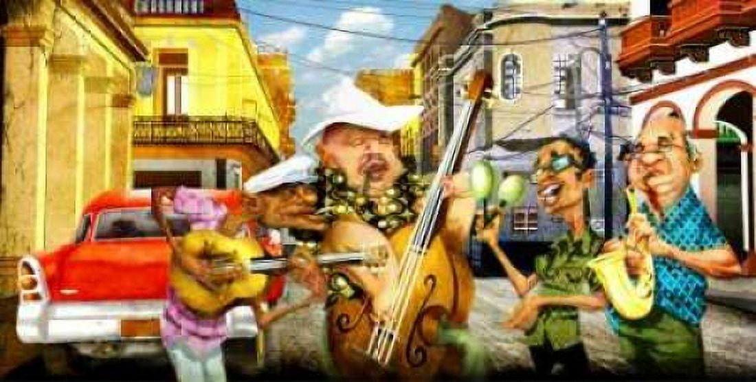 Posterazzi Habanas Band Canvas Art - A - Perez Alvez (24 x 48)