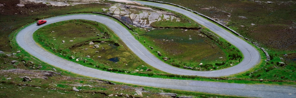 Posterazzi Hairpin Bends In The Healy Pass Beara Peninsula Co Cork Ireland Canvas Art - The Irish Image Collection Design Pics (44 x 14)