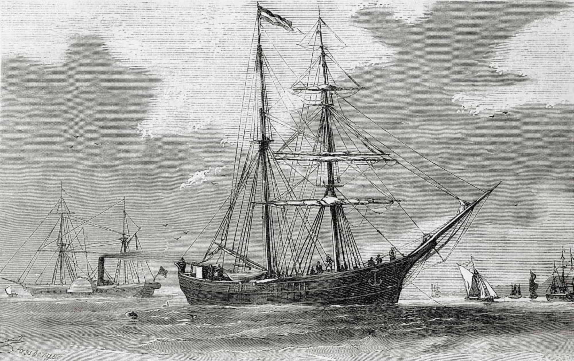 Posterazzi The Hansa Schooner Which Took Part In The Second German North Polar Expedition In 1869 From El Mundo En La Mano Published 1875 Canvas Art - Ken Welsh Design Pics (36 x 22)