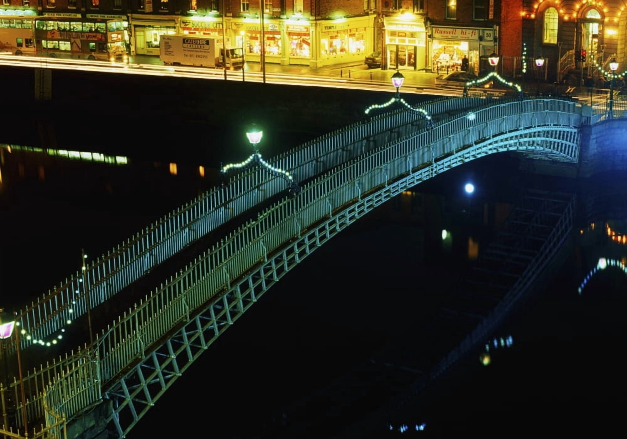 Posterazzi Hapenny Bridge Dublin City Co Dublin Ireland Canvas Art - The Irish Image Collection Design Pics (36 x 24)