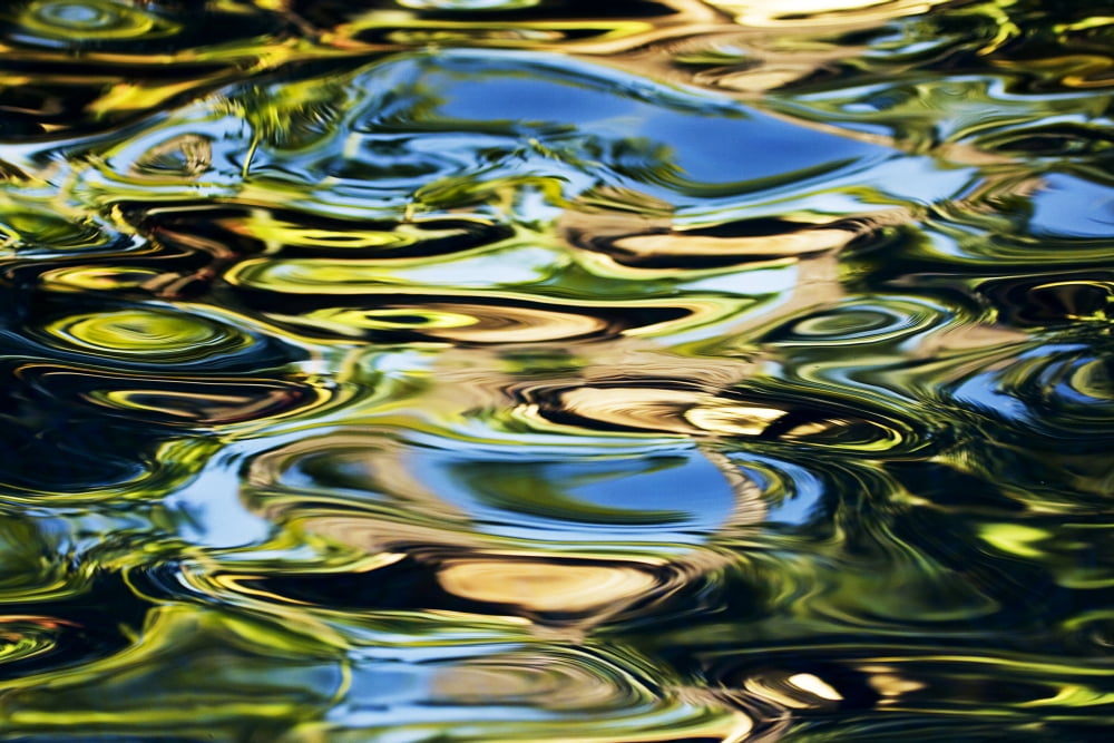 Posterazzi Hawaii Maui Abstract View Of Colorful Reflections On Calm Water Canvas Art - Dave Fleetham Design Pics (34 x 22)