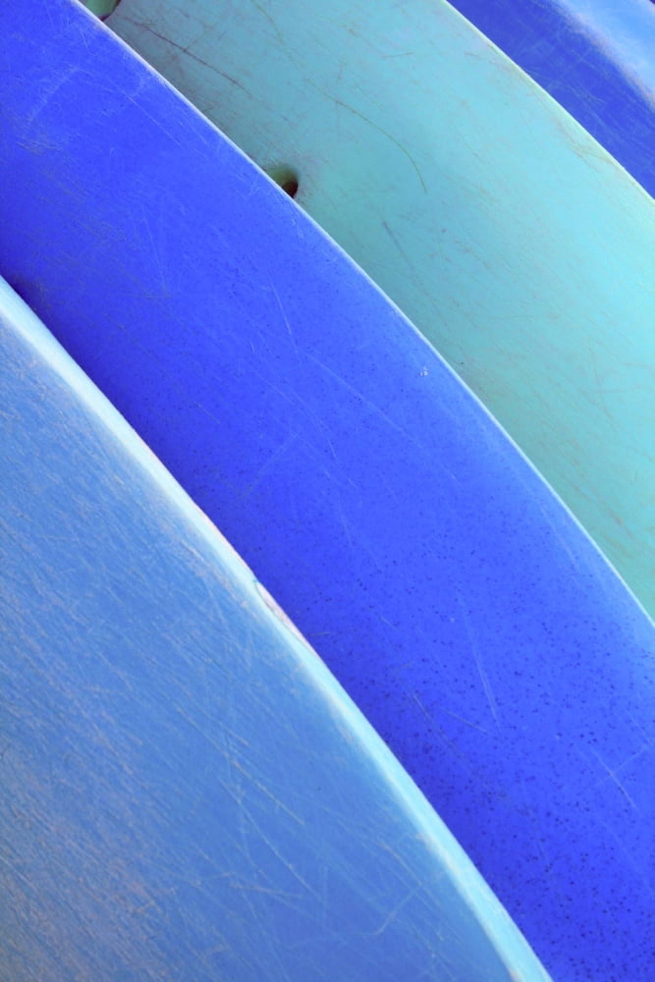 Posterazzi Hawaii Oahu Pattern Shot Of Blue Kayaks Stacked On Each Other Canvas Art - Brandon Tabiolo  Design Pics (22 x 34)