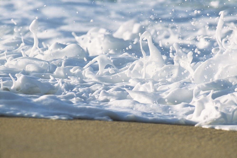Posterazzi Hawaii Ripple Of Water And Seafoam Breaks On Sandy Shore Canvas Art - Vince Cavataio Design Pics (38 x 24)