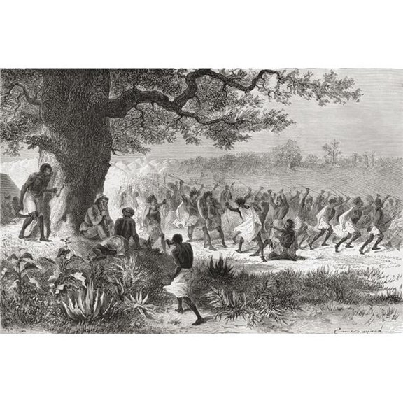 Posterazzi  Henry Morton Stanley Watching The Vouagogos Tribe Preparing For Battle - 18 x 11