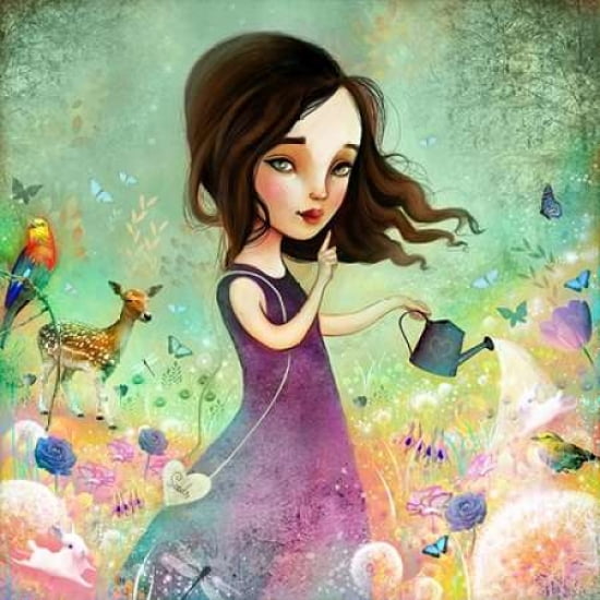 Posterazzi Her Secret Garden Grows Canvas Art - Meluseena (24 x 24)