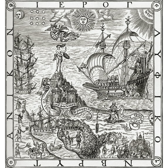 Posterazzi A Hieroglyphic of Britain, After The Frontispiece to John Dees Arte of Navigation, 1577 From The Book Short History of The English People by J.R. Green Published London 1893