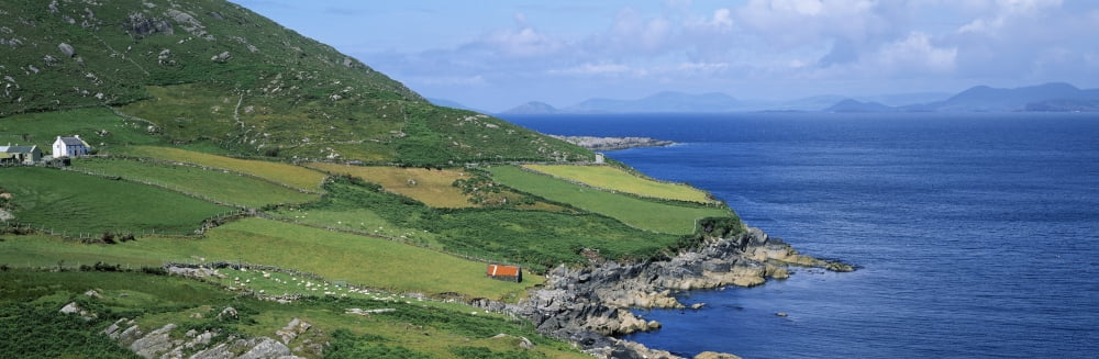 Posterazzi High Angle View Of A Coastline Beara Peninsula County Cork Republic Of Ireland Canvas Art - The Irish Image Collection Design Pics (44 x 14)
