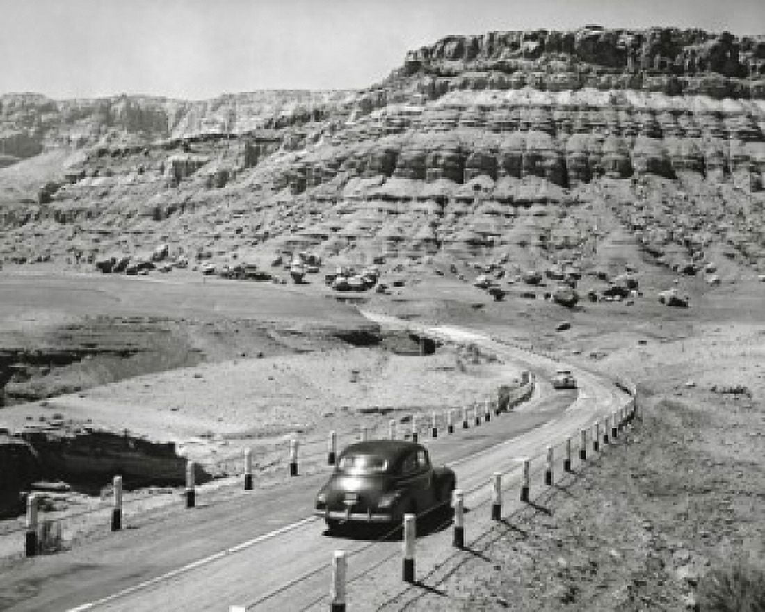 Posterazzi High angle view of a car moving on a highway Highway 89 Arizona USA Canvas Art - (24 x 36)