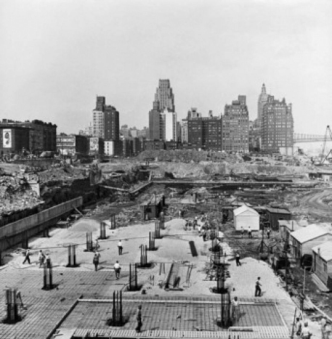 Posterazzi High angle view of a construction site of a building United Nations Building New York City New York USA Canvas Art - (24 x 36)
