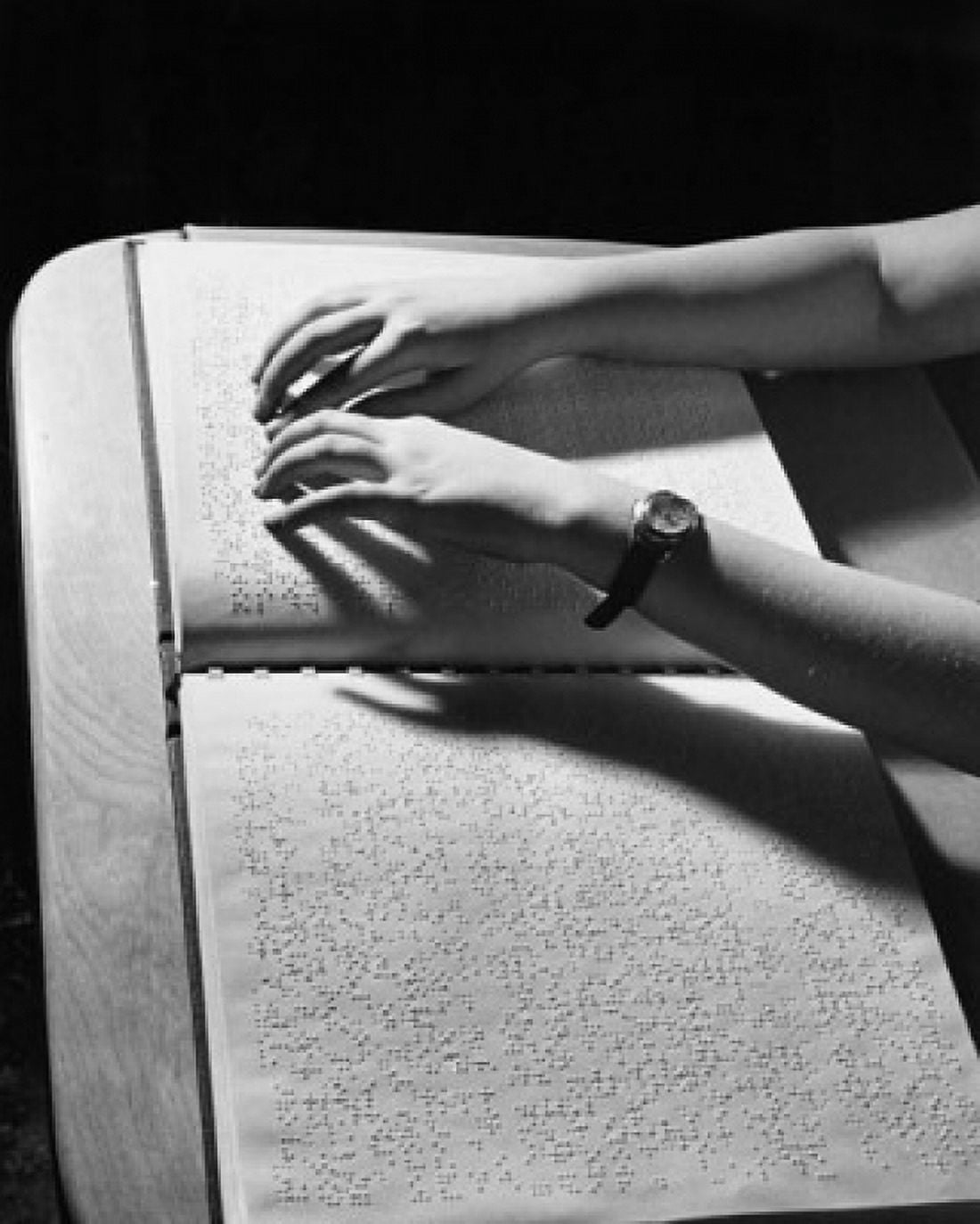 Posterazzi High angle view of a girls hands reading Braille Canvas Art -  (24 x 36)
