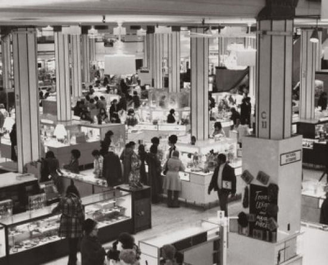 Posterazzi High angle view of a group of people shopping in a department store Canvas Art - (24 x 36)